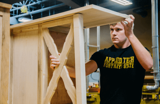 student building with wood materials
